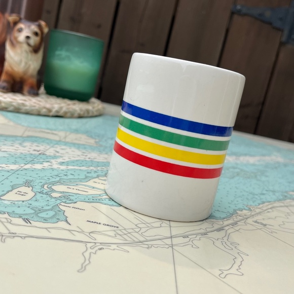 Hudson's Bay Company Other - Vintage HBC Rainbow Retro Stripe Ceramic Cup